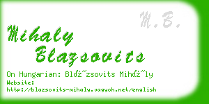 mihaly blazsovits business card